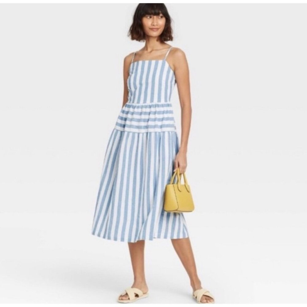 Universal Thread Women's Striped Tiered Tank Dress sz small